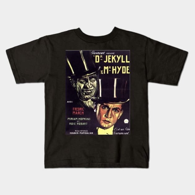 Classic Horror Movie Poster - Dr. Jekyll and Mr. Hyde Kids T-Shirt by Starbase79